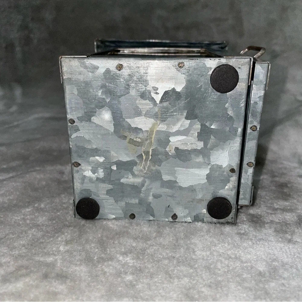 Industrial Galvanized Metal Lantern with Thick Rope Handle Gray Farmhouse Decor